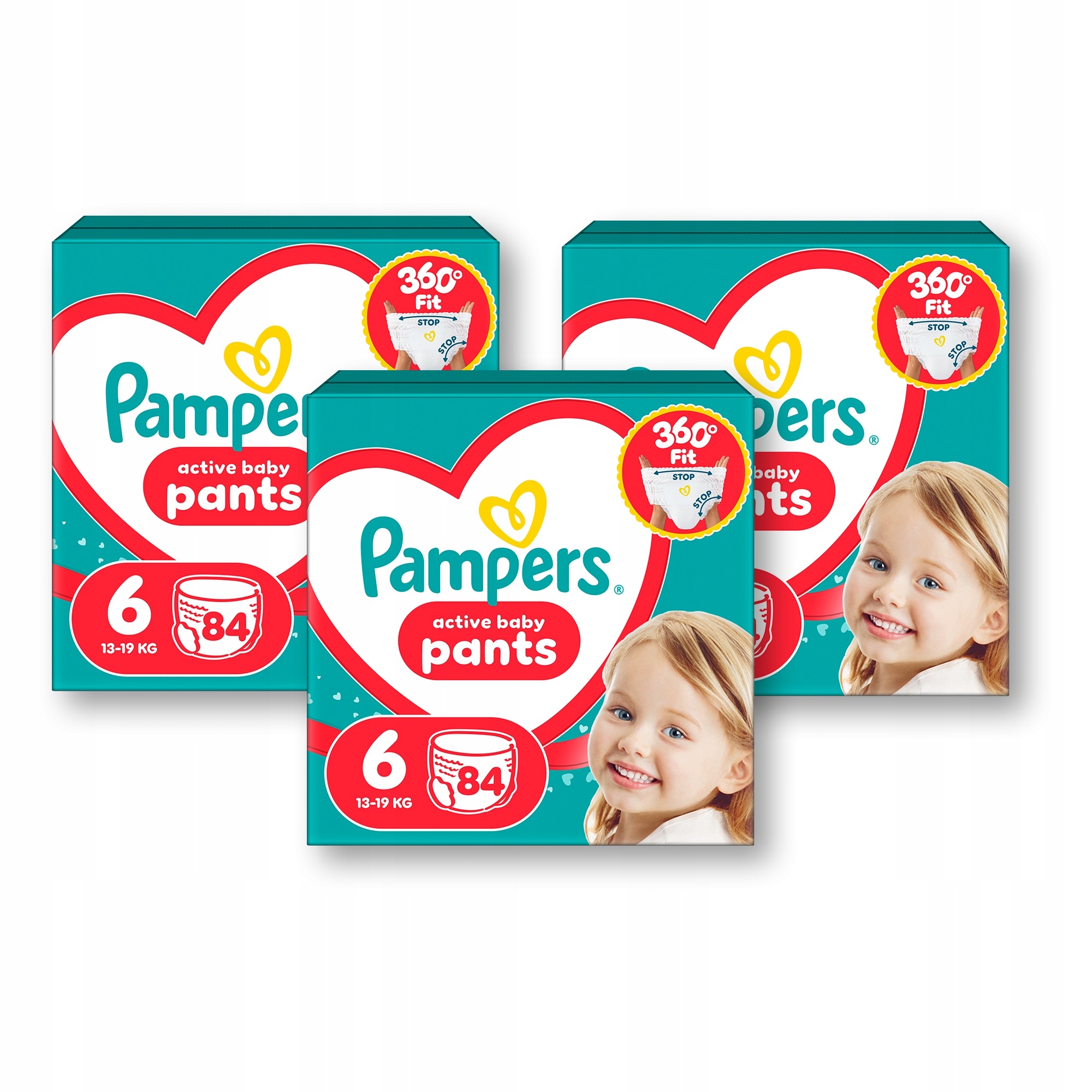 Pampers Active Baby Pants Rozmiar 6, 13kg-19kg, 3x84 szt. Pieluchomajtki