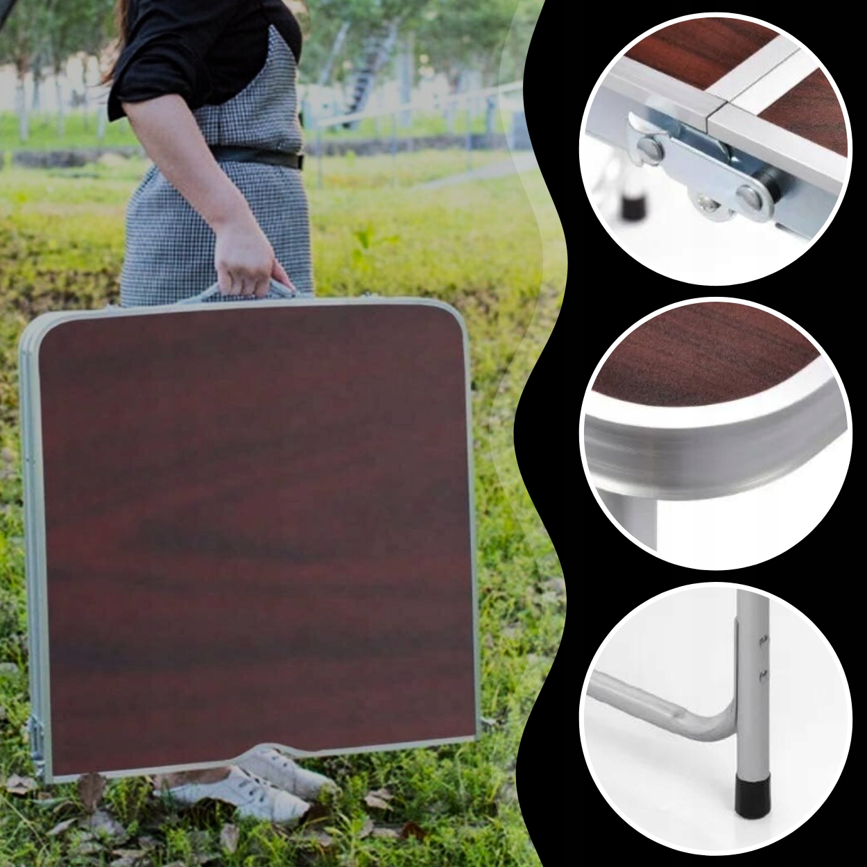 STÓŁ TURYSTYCZNY SKŁADANY STOLIK OGRODOWY TARASOWY 120X60 BIWAK GRILL OGRÓD Waga 4.3 kg