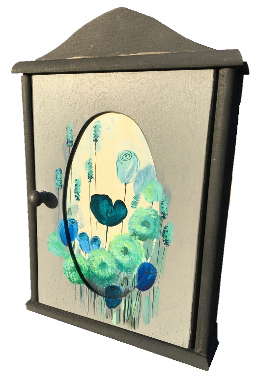 Skříňka na klíče ručně malovaná