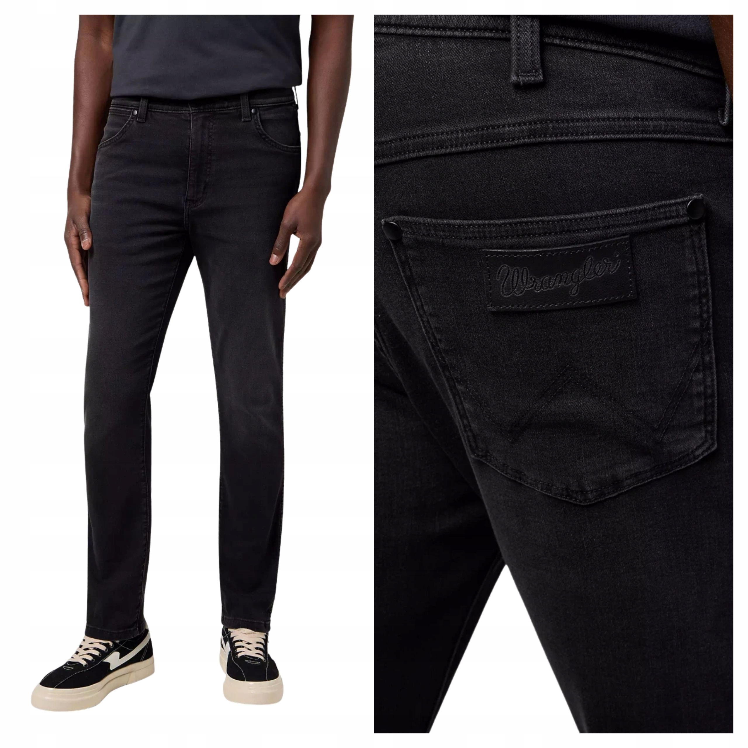 Pánské džínové kalhoty Wrangler Larston Slim Fit černé W31 L30