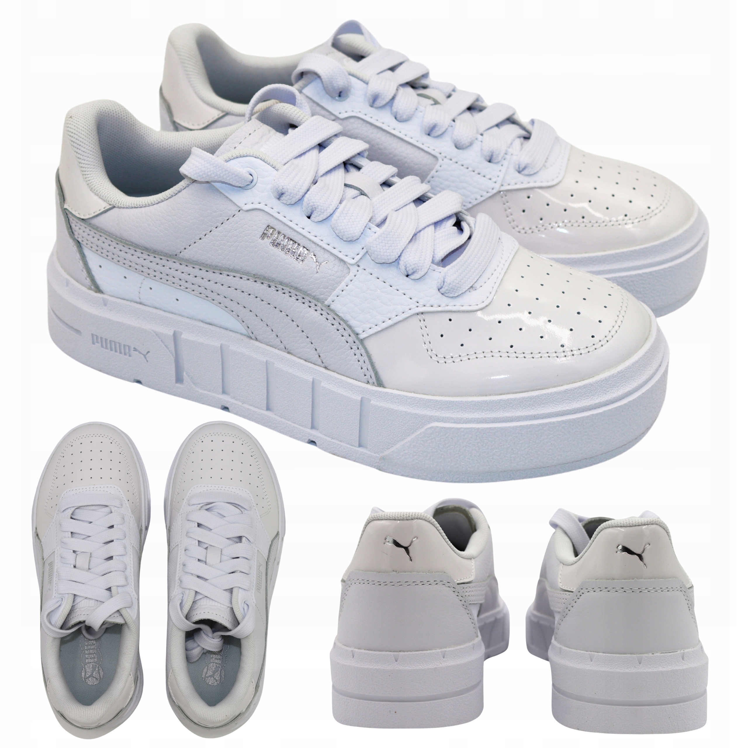 Dámské boty Bílé Pohodlné Elegantní Sport Puma Cali Court Patent Vel. 37