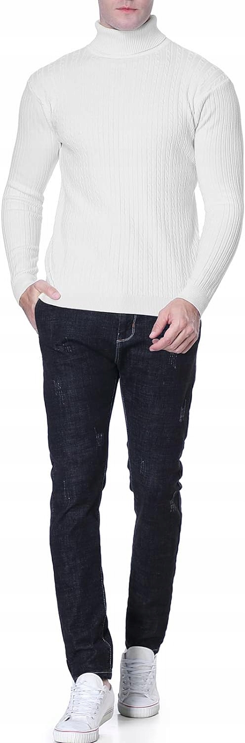 SWETER GOLF MĘSKI KLASYCZNY POŁGOLF CIEPŁY JAKOŚĆ r.L Dekolt półgolf