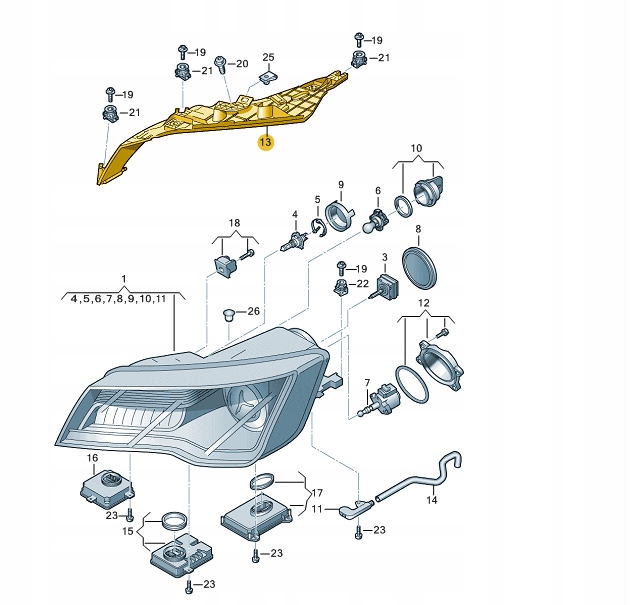 UCHWYT REFLEKTORA AUDI A7 SPORTBACK 4G8941454A P