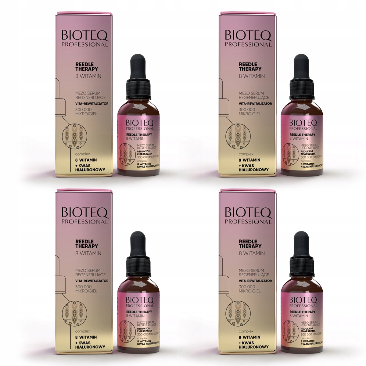 Bioteq Reedle Therapy Set 4 x 8 Vitaminů 30 ml sada 4 kusů mezo séra