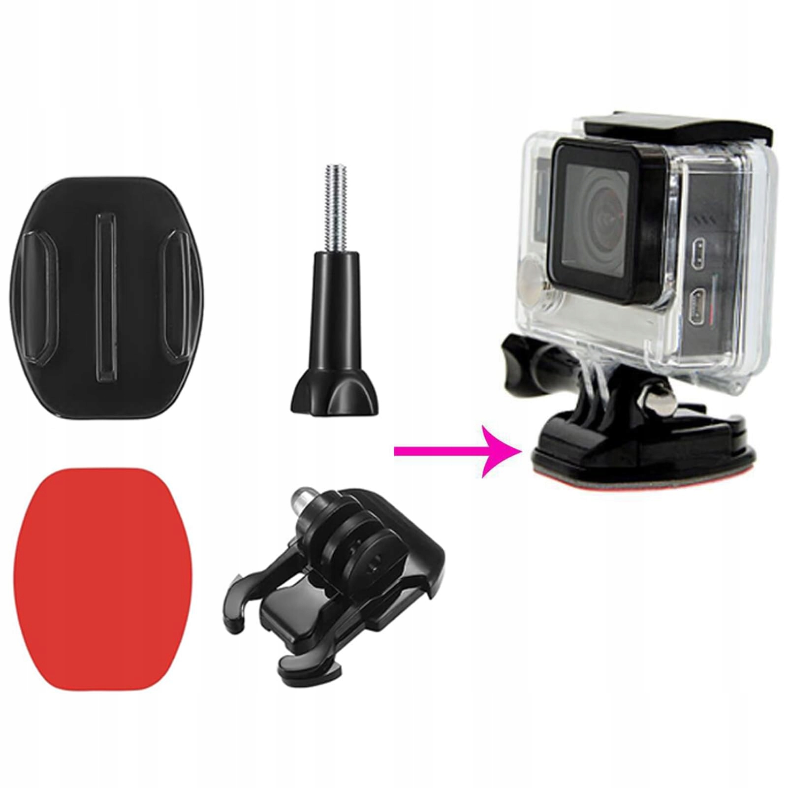 Zestaw 12 Klejonych Uchwytów Do Kamer Sportowych GoPro Na Kask LIBAIDZ — miniatura 4