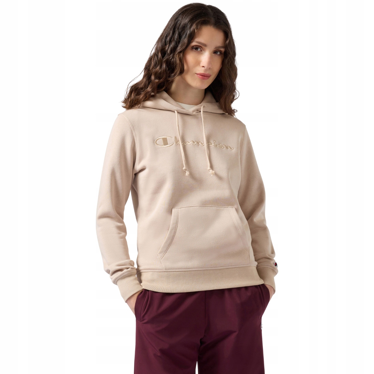 Mikina Champion Hooded Sweatshirt béžová 118379 MS099 Velikost M
