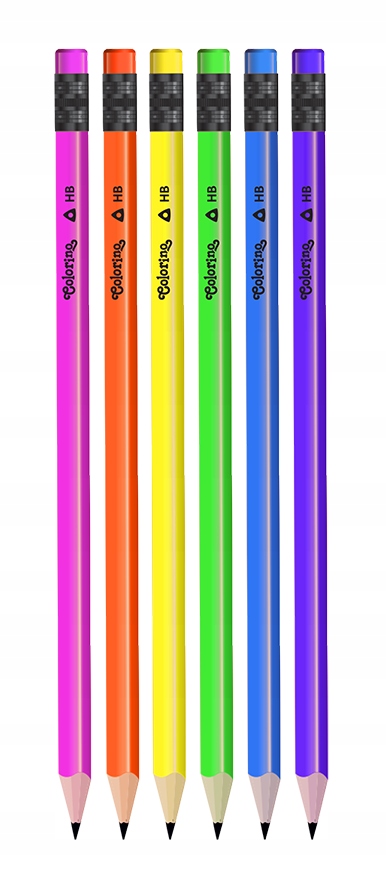 OŁÓWEK Z GUMKĄ NEON HB COLORINO FIOLETOWY 1SZT Marka Colorino