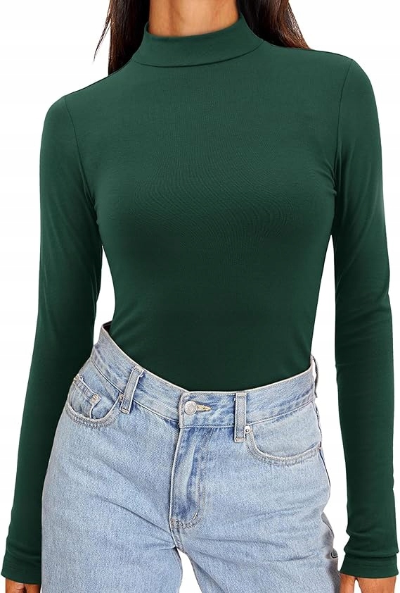 Tričko s dlouhým rukávem Přiléhavá halenka Golf Tmavě zelená M