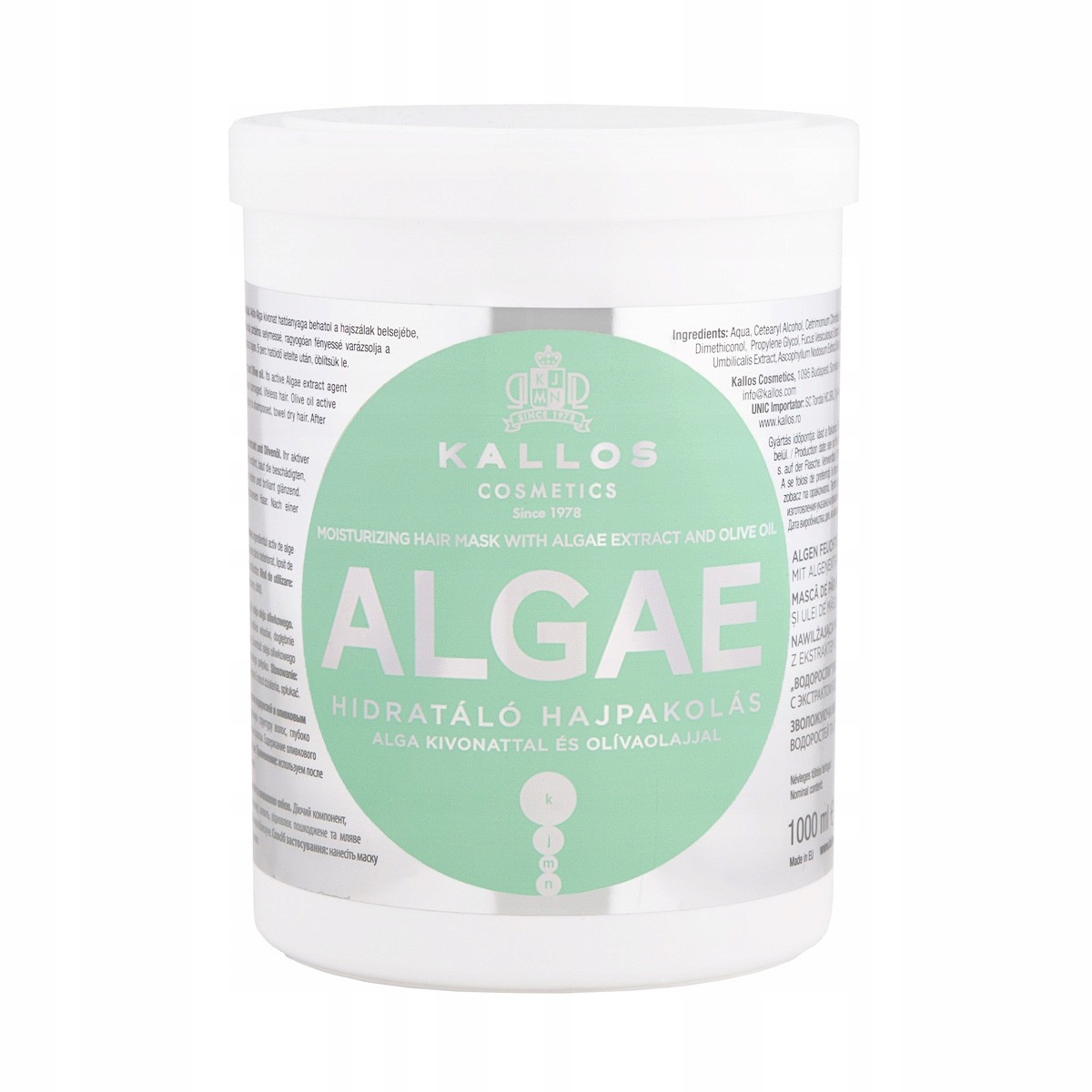 KALLOS ALGAE MASKA DO WŁOSÓW Z ALGAMI 1000ml