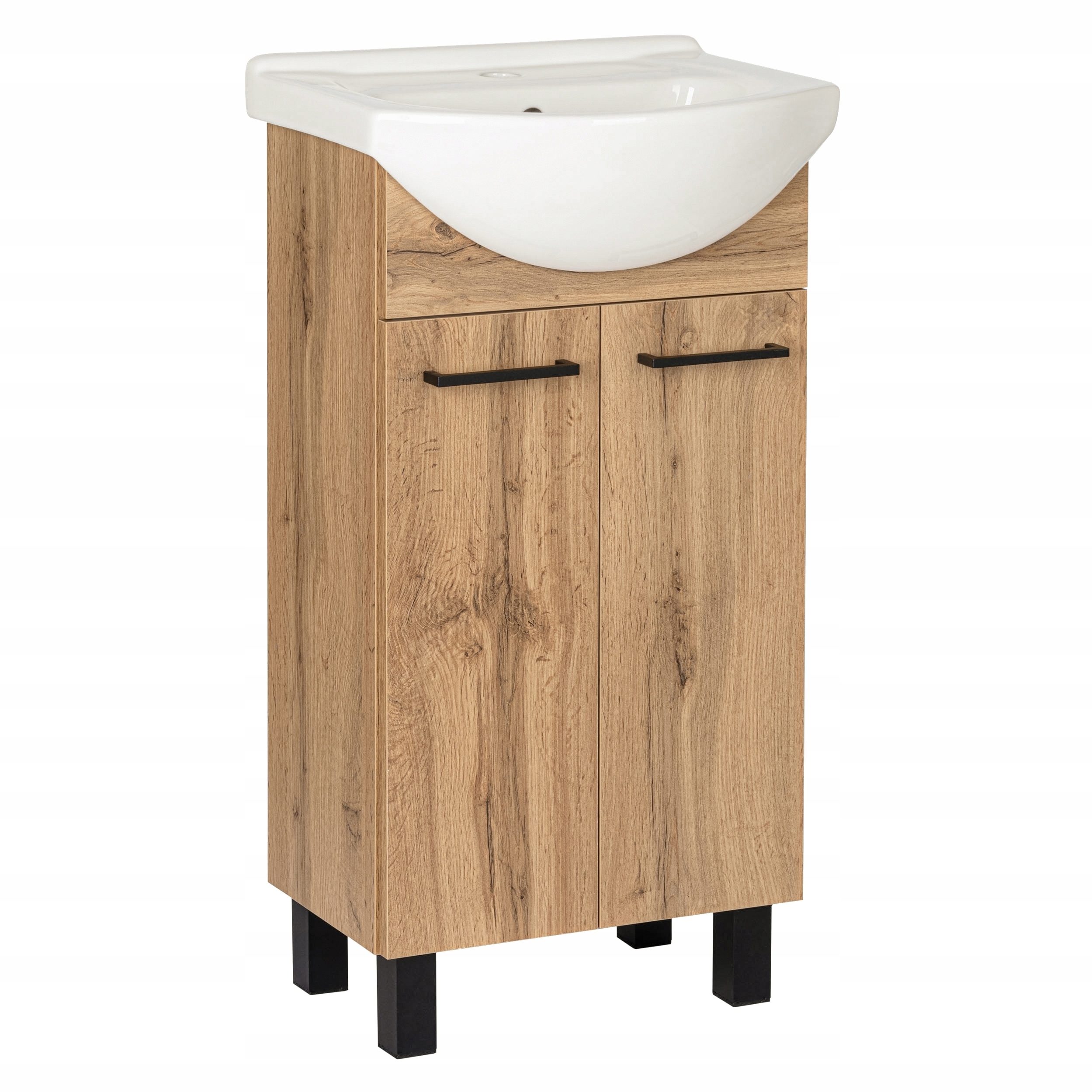 Szafka łazienkowa z umywalką stojąca pod umywalkę dąb wotan loft 45 cm