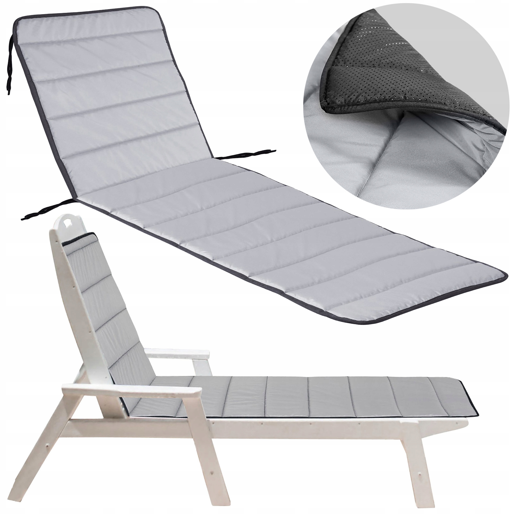 Polštář Zahradní Prošívaný Voděodolný Na Lavici Křeslo Lehátko 190X60 CM