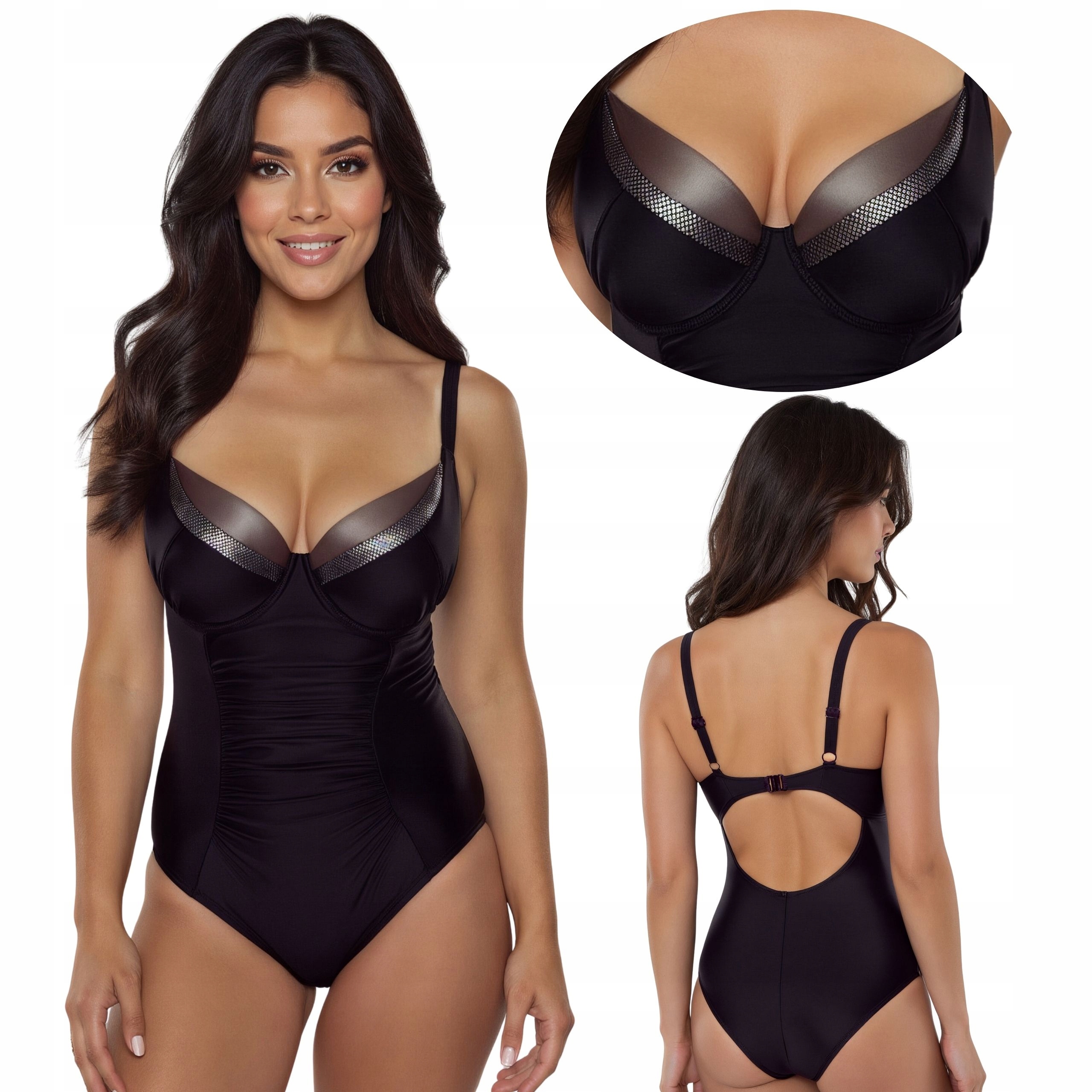 Vivisence 3108 Jednodílné plavky černo-zlaté 70F