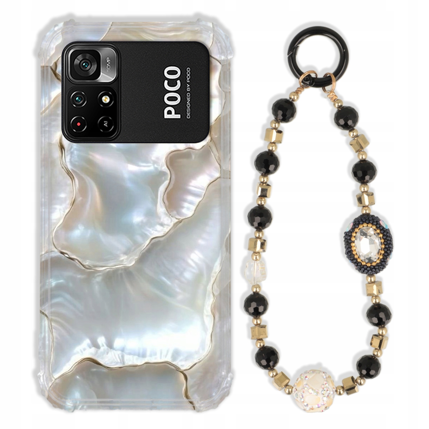 Puzdro Na Xiaomi Poco M4 Pro 4G Antishock Zirkóny Čierno Zlaté|pevné|pevné