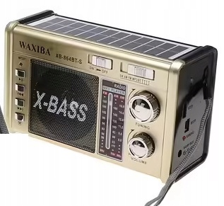 Radio FM PRZENOŚNE SOLARNE Głośnik Latarka Bluetooth ZŁOTY Model 05700