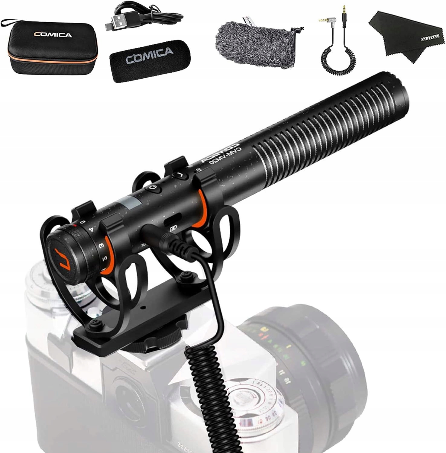 MIKROFON POJEMNOŚCIOWY COMICA CVM-VM20 300 MAH OLED LCD ANTYWSTRZĄSOWY PRO