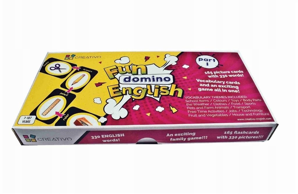 Zabawy I Gry Dla Dzieci Karty Język Angielski Domino part Creativo Solidne