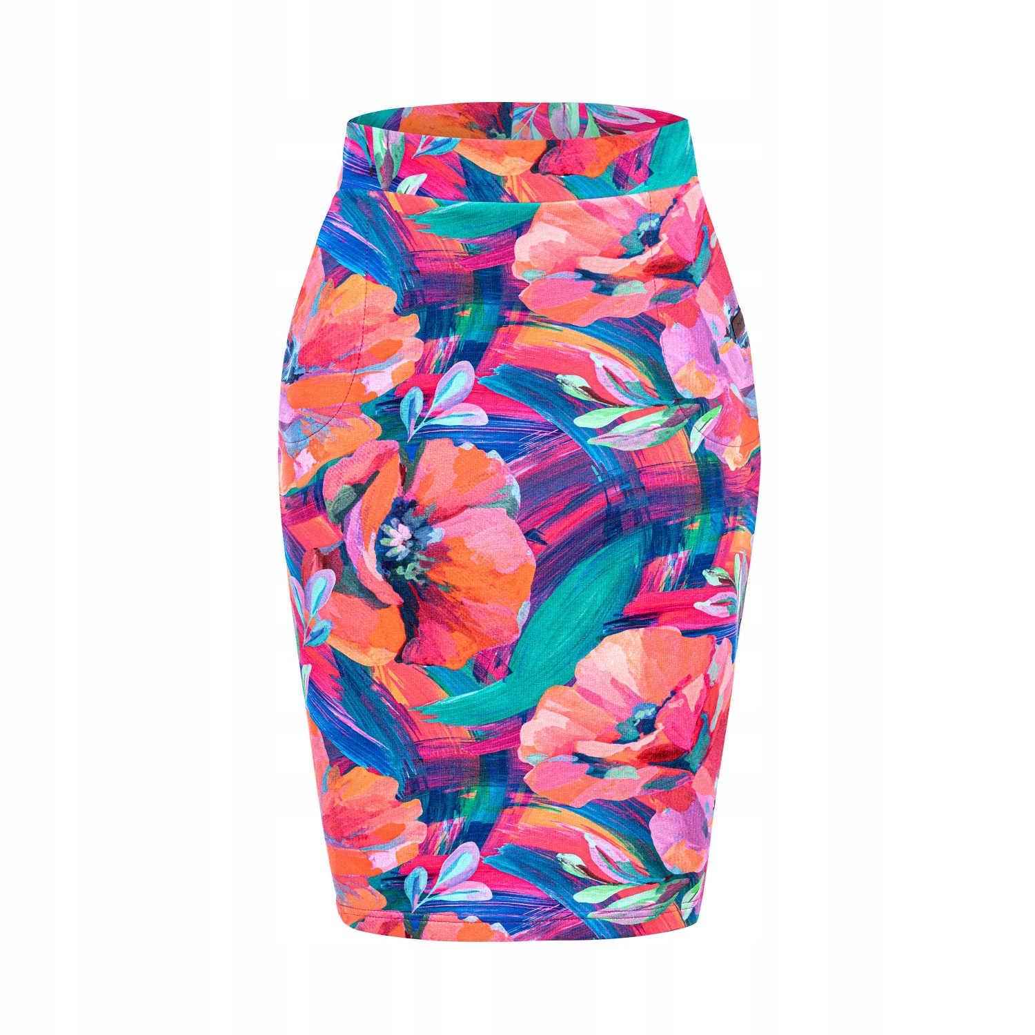 SPÓDNICA OŁÓWKOWA, KOLOROWA, DZIANINOWA, POLSKA XL