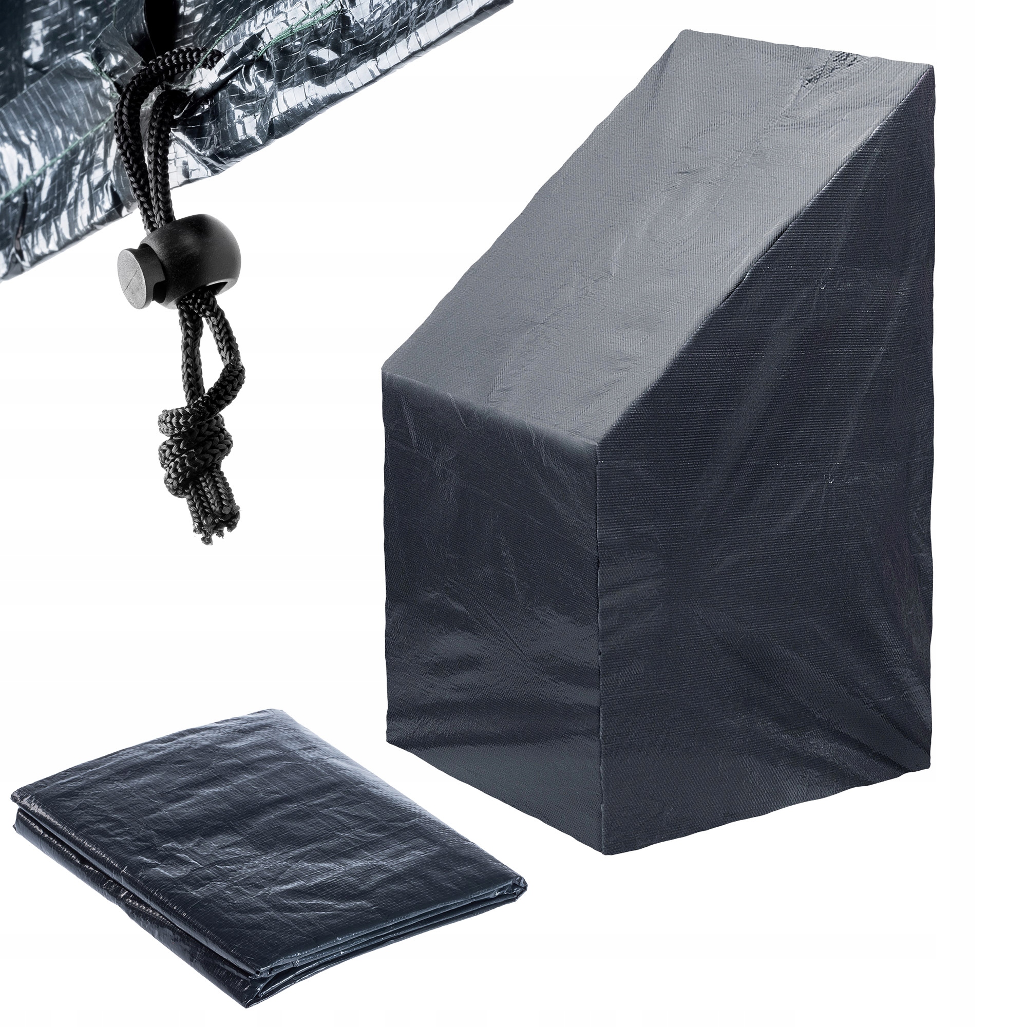 POKROWIEC NA KRZESŁO OGRODOWE FOTEL PLANDEKA OCHRONNA FUTERAŁ WODOODPORNY Długość 60 cm