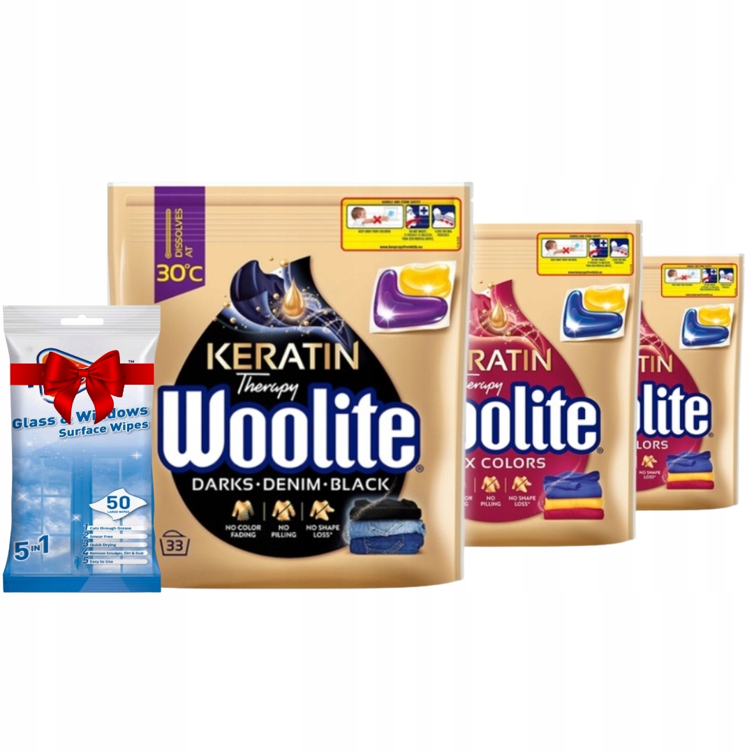 Woolite Color Black prací Kapsle 33 ks x 3 Dárek