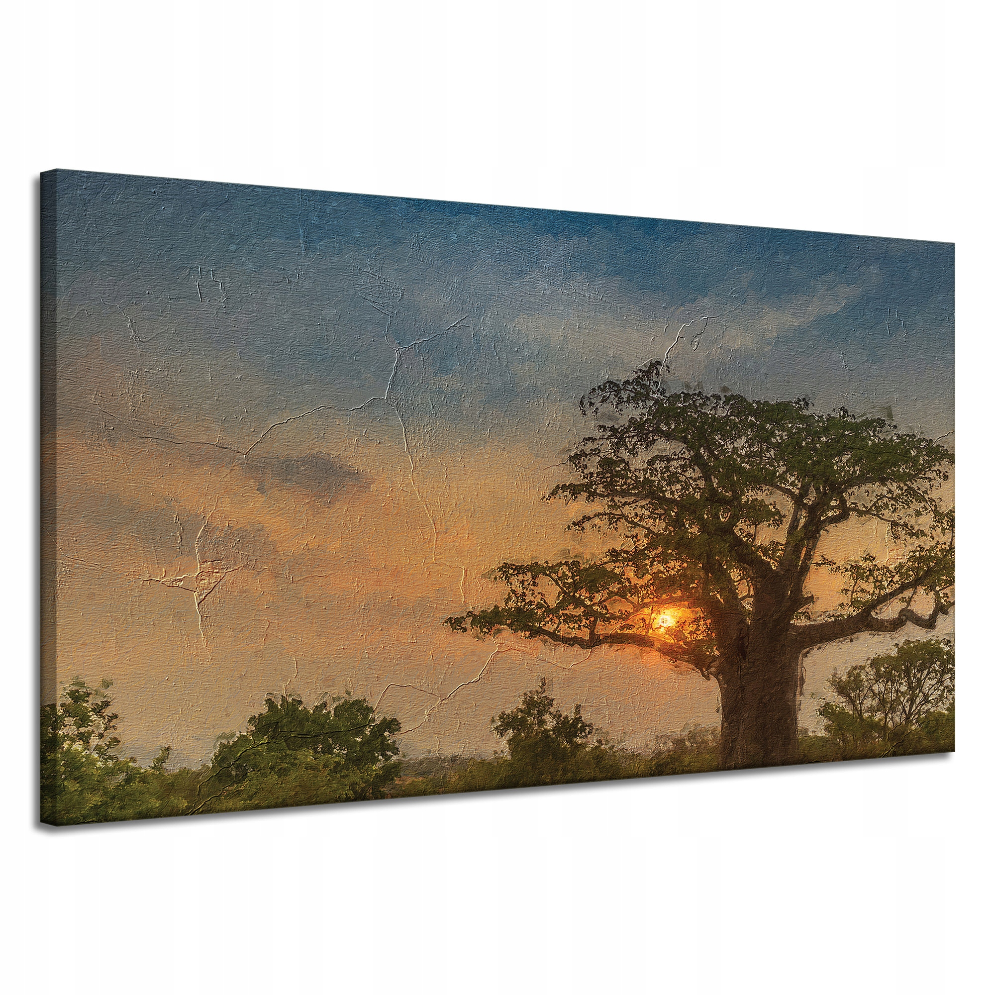Obraz na plátně Zapadající slunce na Savaně 120x70 cm Ideální jako dárek
