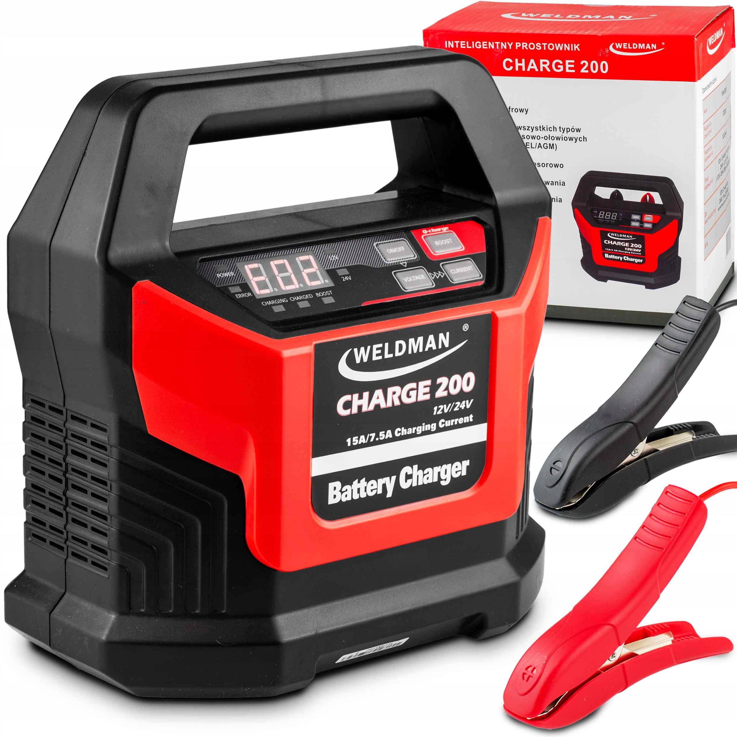 Automatický automobilový Usmerňovač Weldman Charge 200 12V 24V Agm Gel 230V