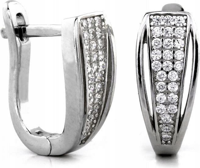 Stříbrné náušnice dámské 925 s anglickým zapínáním a jasnými zirkony