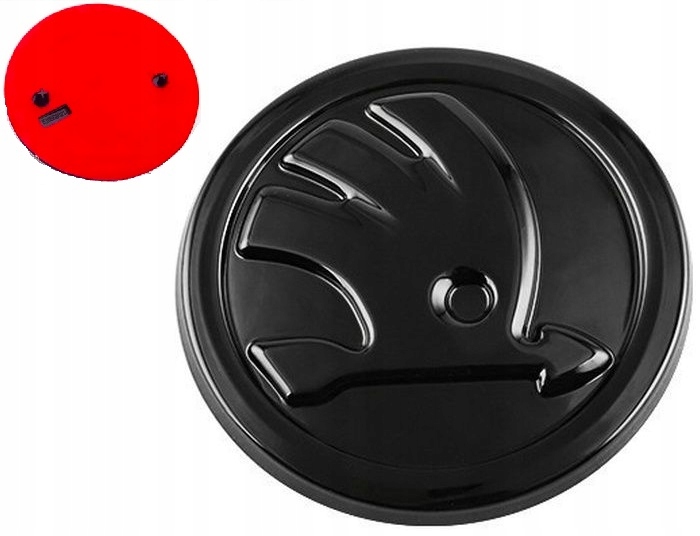 

3D Skoda Emblem Znaczek Czarn Mat 80mm Maska Klapa