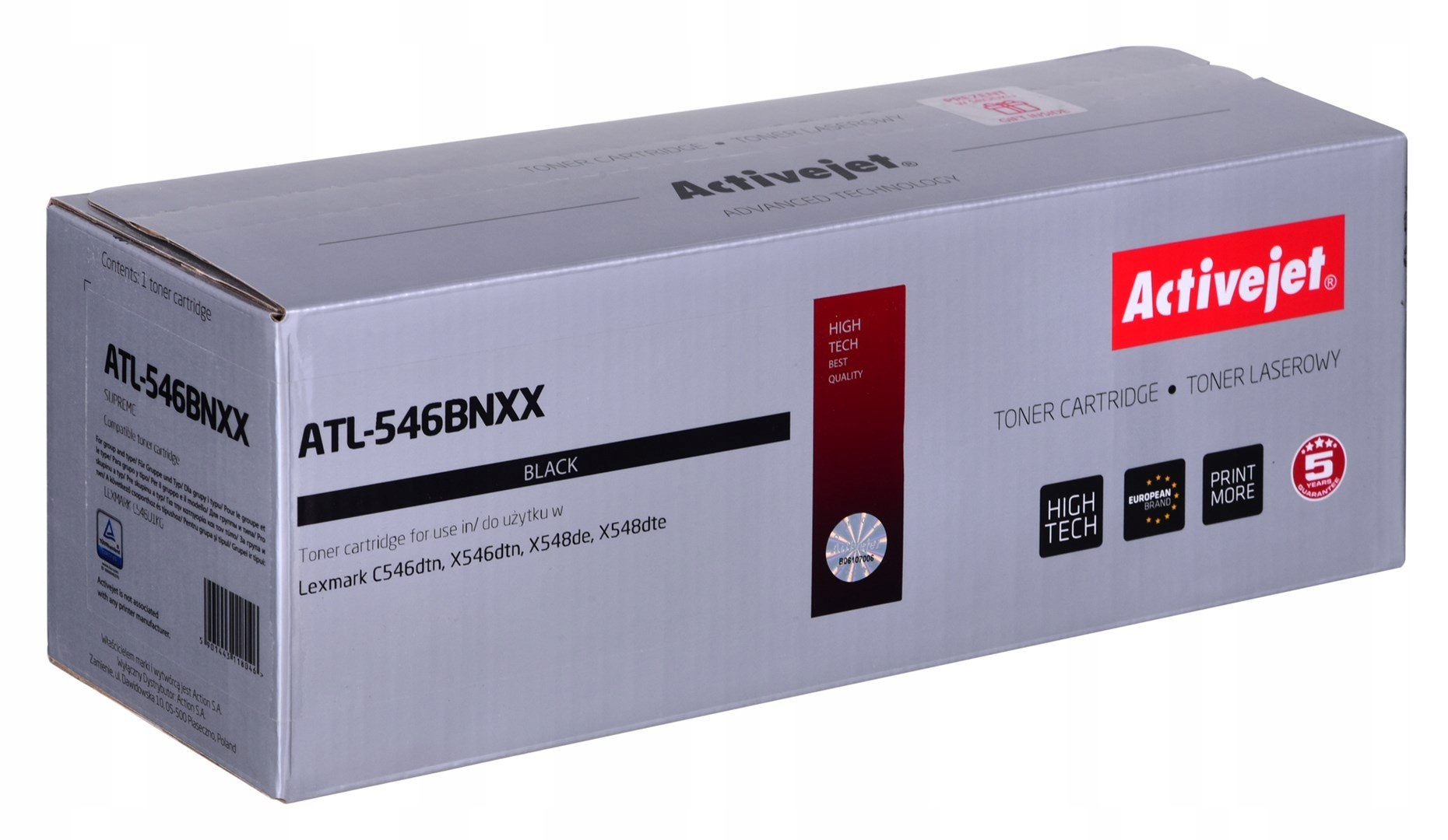 Activejet ATL-546BNXX Toner (zamiennik do Lexmark C546U1KG; Supreme; 8000 s