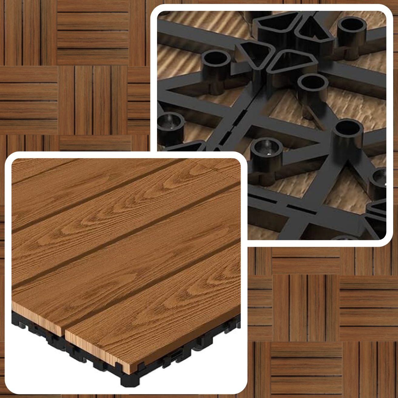 PODEST TARASOWY KOMPOZYTOWY PODŁOGA NA TARAS DREWNO BRĄZOWE 30x30x2,5cm Producent Memfis