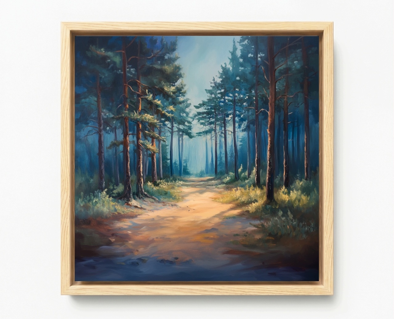 Obraz Rám American Box Krajina Príroda Les Stromy Borovica Cesta Chodník 60x60