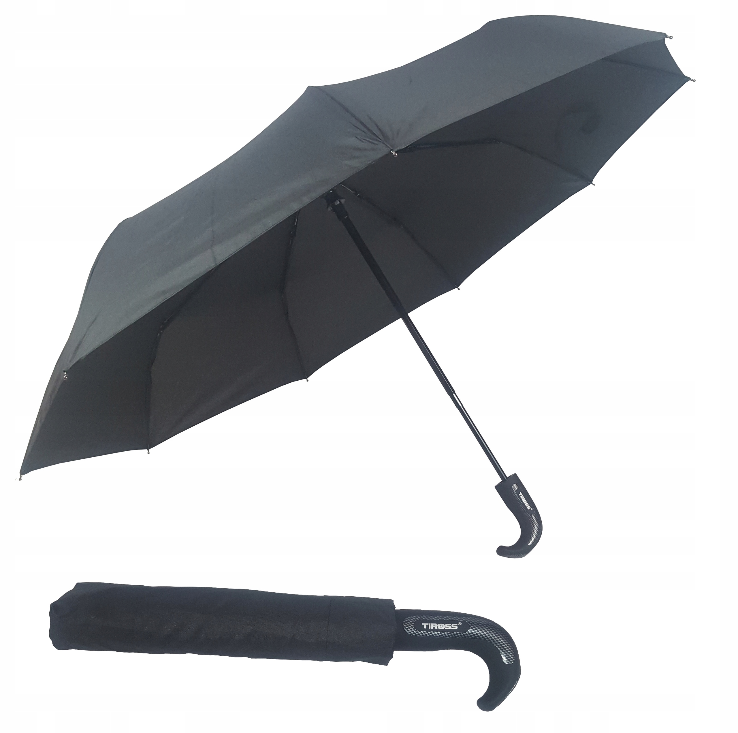 

Elegancki Czarny Parasol Męski Automat Składany
