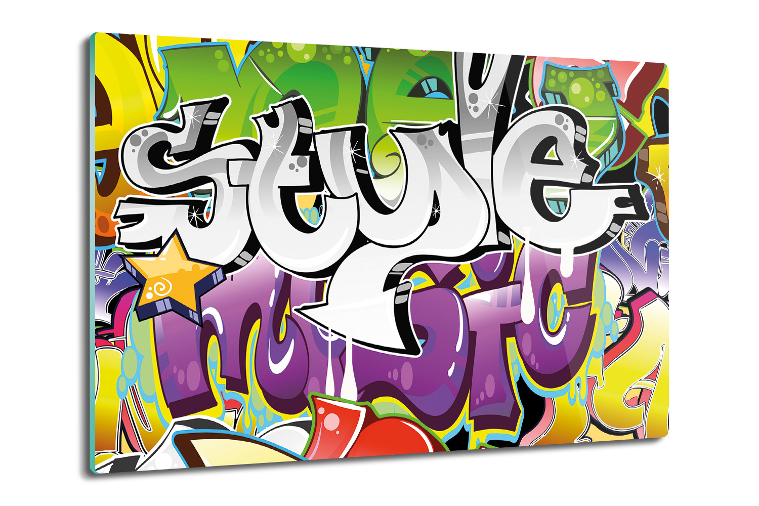 

szklana deska z nadrukiem Napisy graffiti 80x52