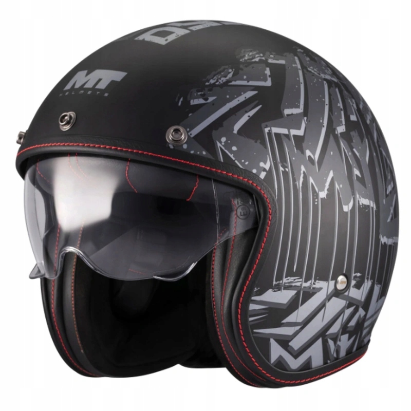 Retro motocyklová prilba Mt Le Mans 2 Sv Dystopic Black/grey čierna Darčeky