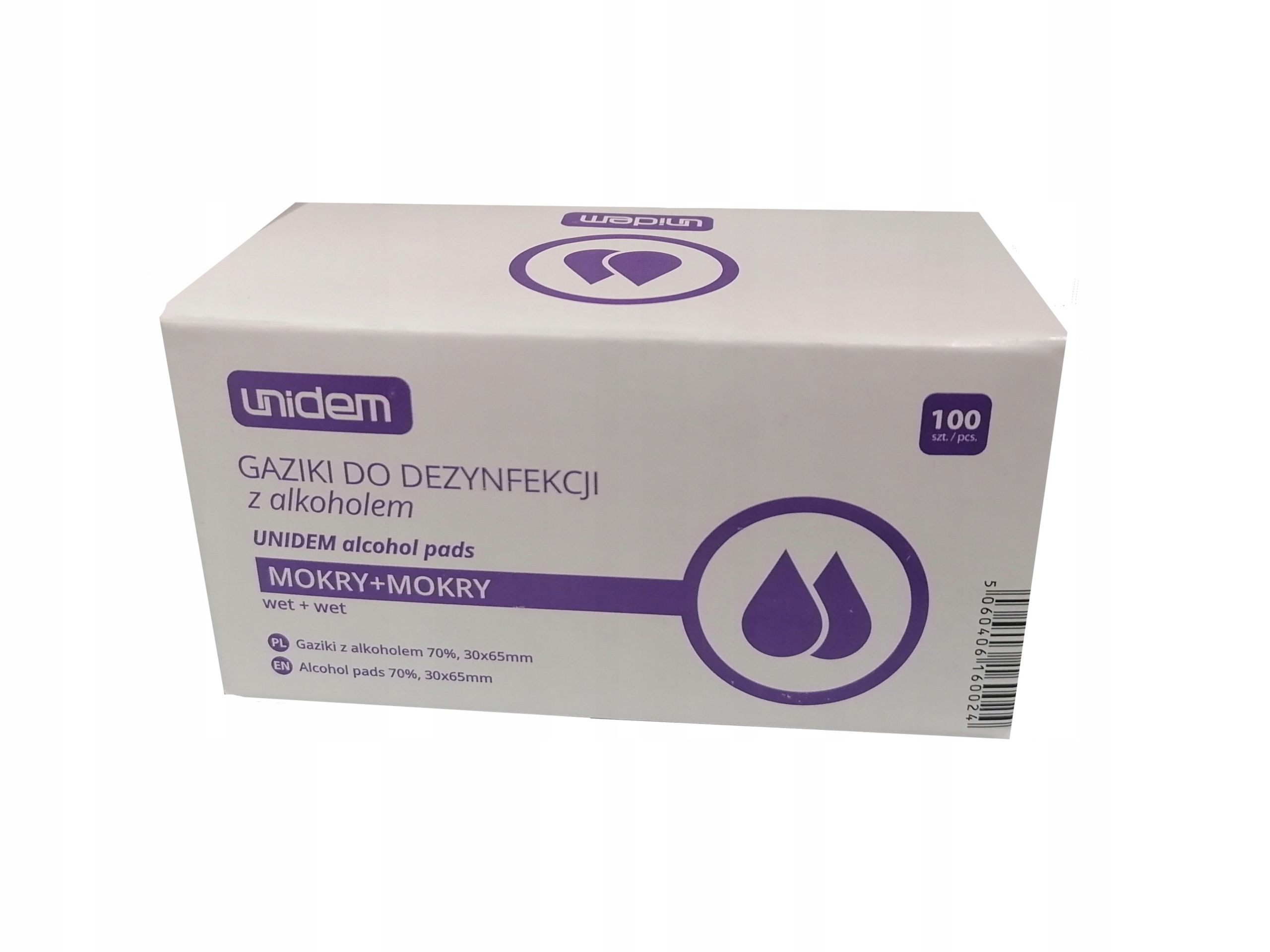 

Unidem Gaziki do Dezynfekcji 30x65mm Mokry 100szt