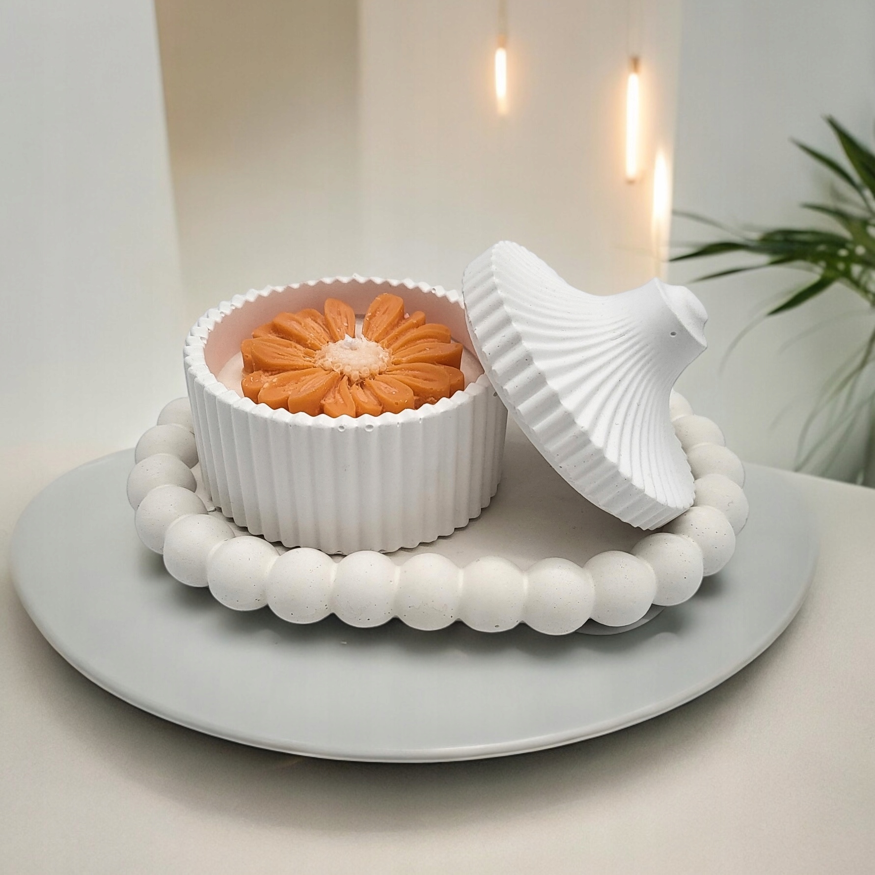 Sójová svíčka Jarní vánek na podstavci