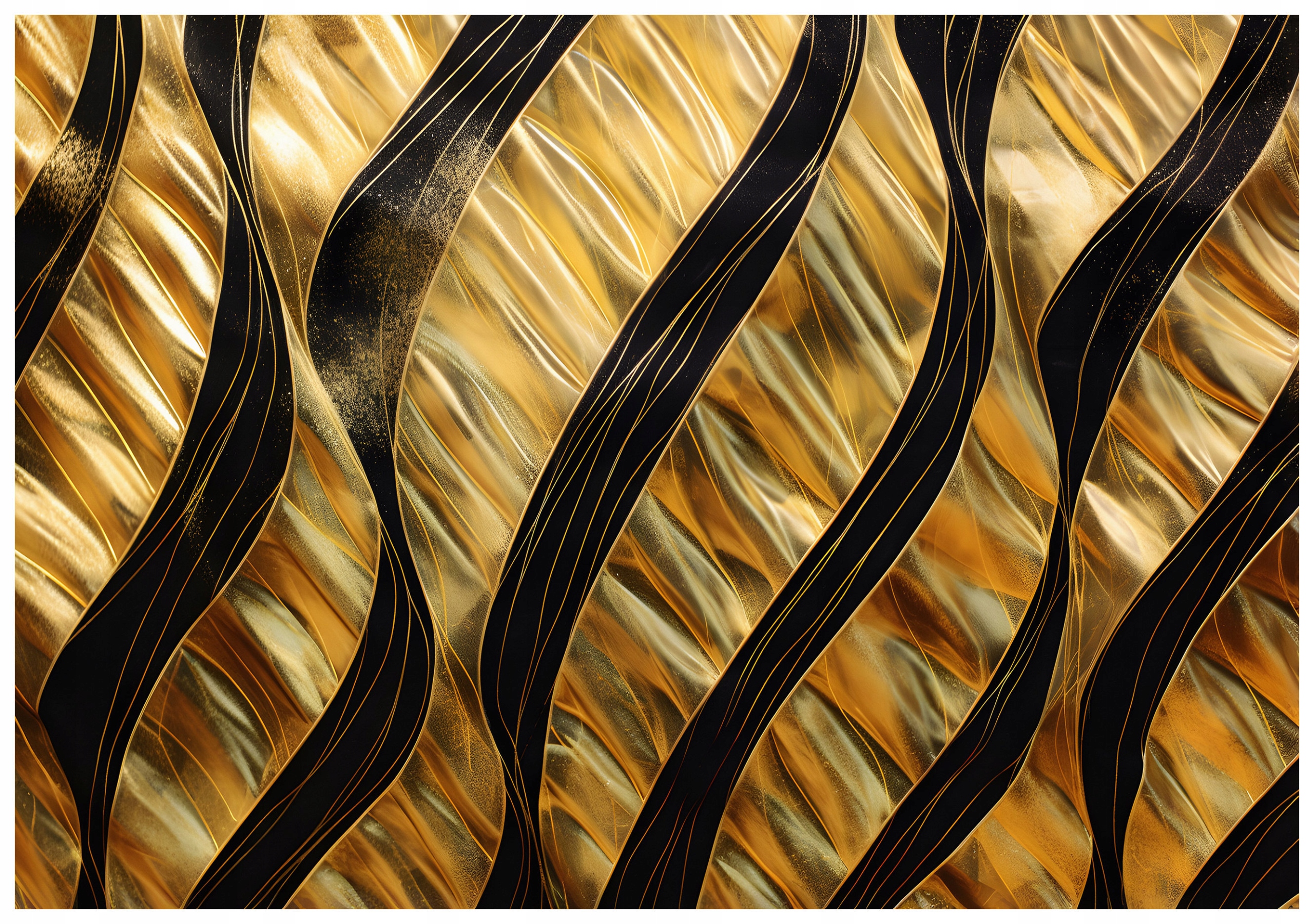 Tapeta Zlaté vlny Černá luxus 368x254 Moderní design elegance lepidlo