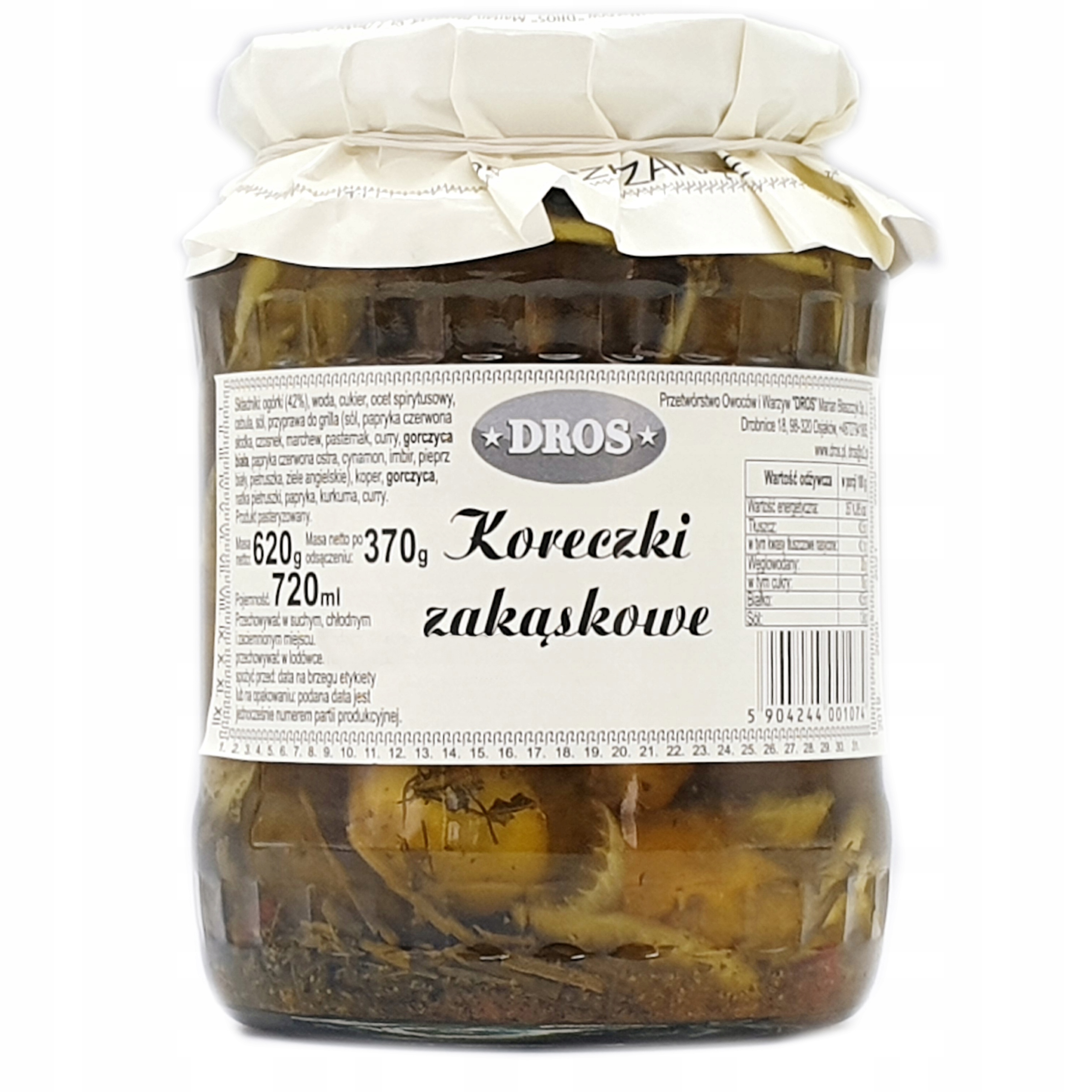 Koreczki zakąskowe 720 ml/620 g – DROS