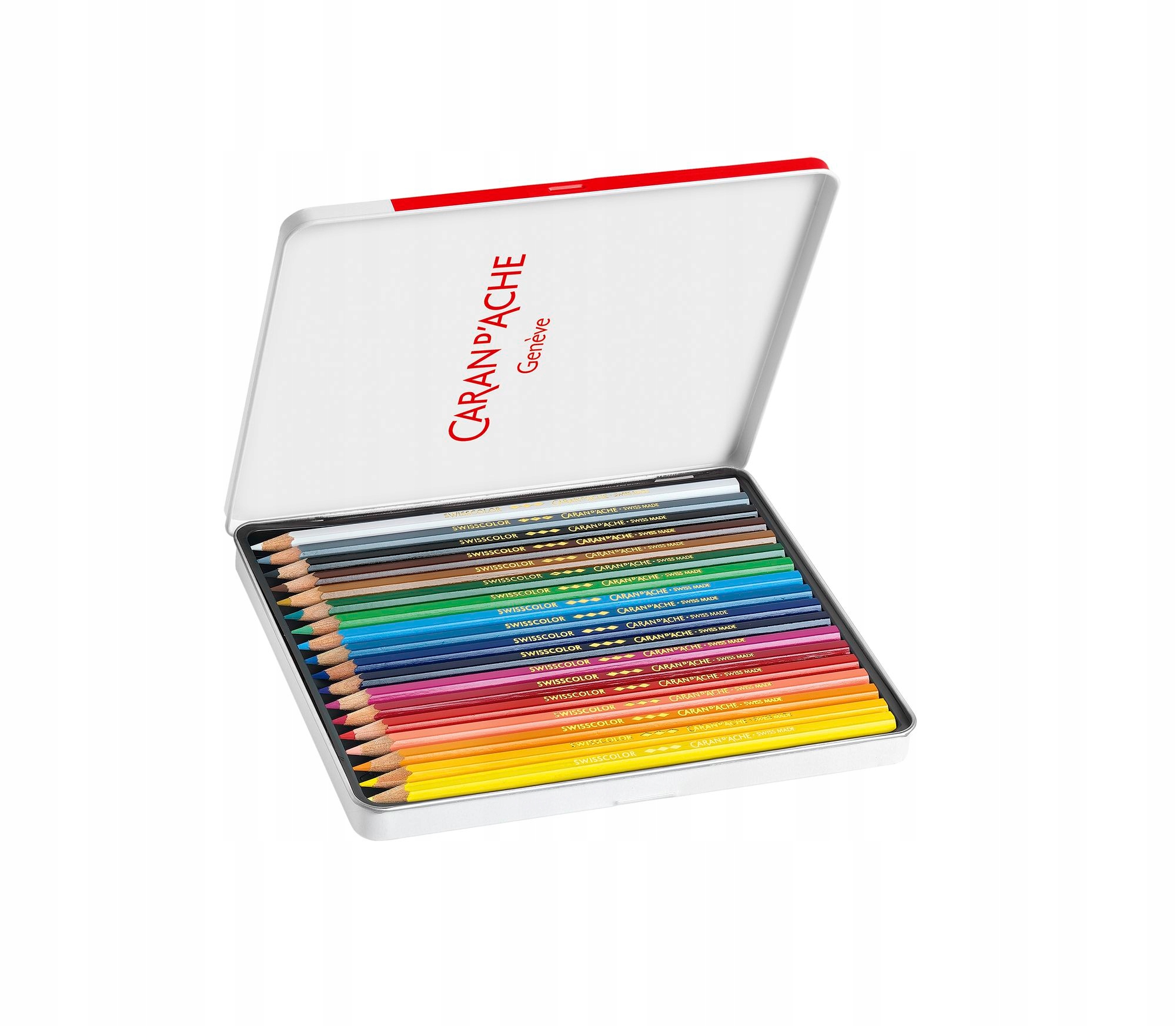 Barevné pastelky "Swisscolor", 18 ks, kovový box, permanentní, Caran D'ache