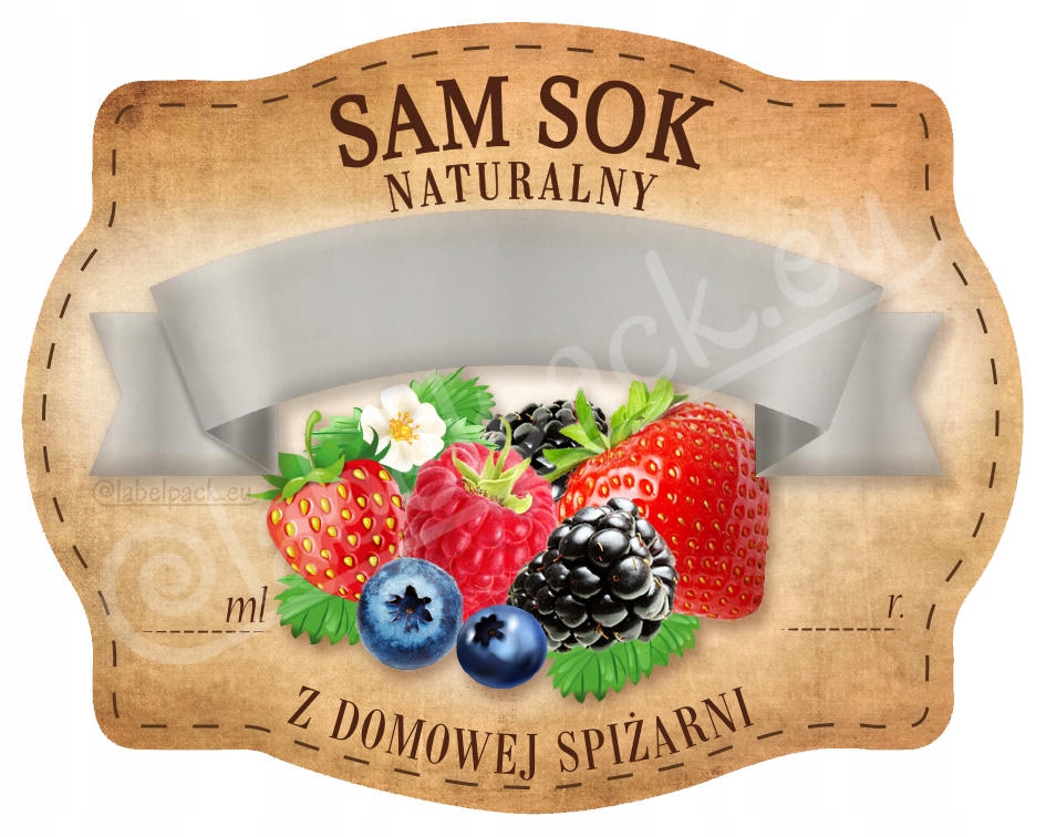 

Sok Naturalny Inblanco Etykieta, naklejka 10x