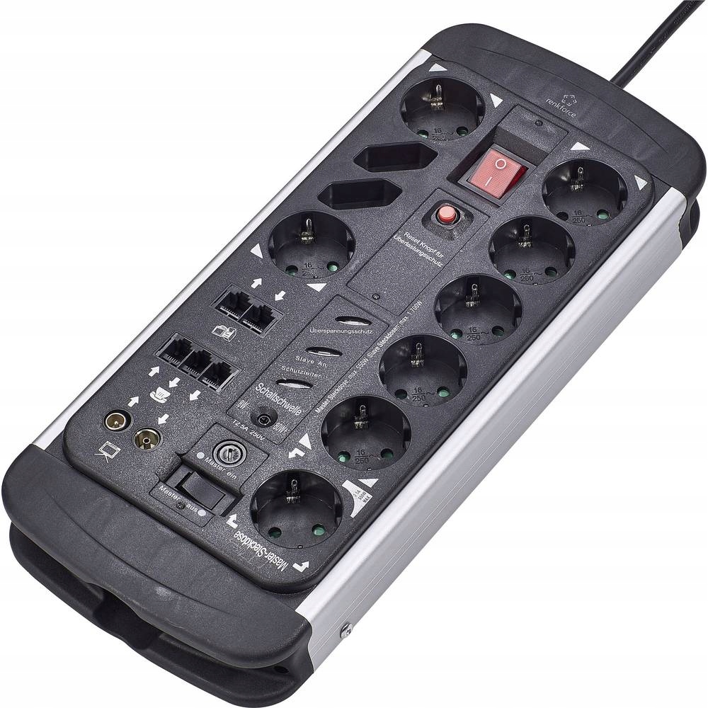 Listwa zasilająca Renkforce 1015A-CMB-SXMS 10 gniazd 1,5 m czarny