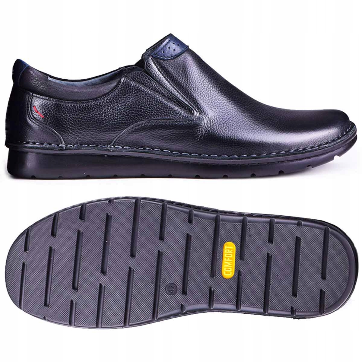 

Wsuwane półbuty ze skóry naturalnej 20/5 czarne 43