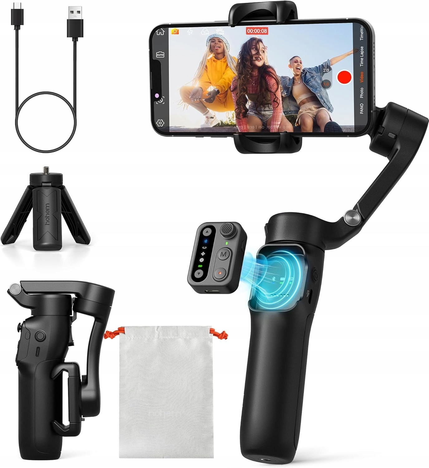 Gimbal stabilizator 3-osiowy do telefonu Hohem iSteady X3 Se czarny pilot