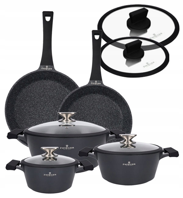 

Zwieger Black Stone Zestaw Garnków Patelni 10 El
