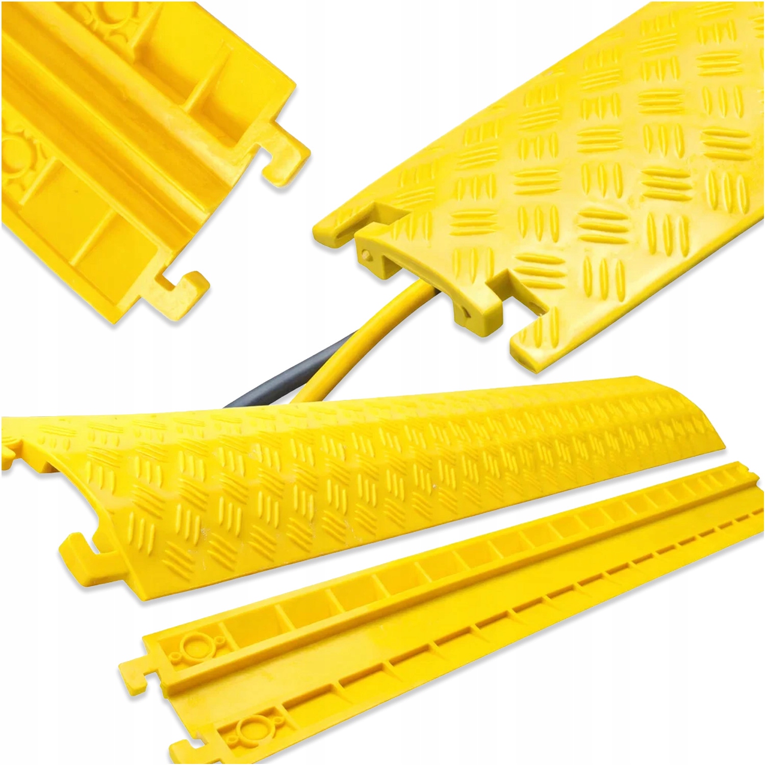 NAJAZD KABLOWY PROGOWY PRÓG ŻÓŁTY MASKOWNICA OSŁONA OCHRONA 100CM 1 KANAŁ