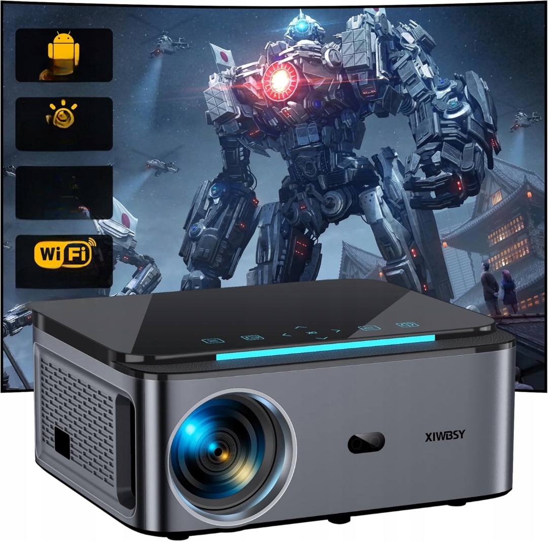 Projektor Filmowy Led Xiwbsy 4K Rzutnik Obrazu Wifi Bluetooth 1080P Kinowy