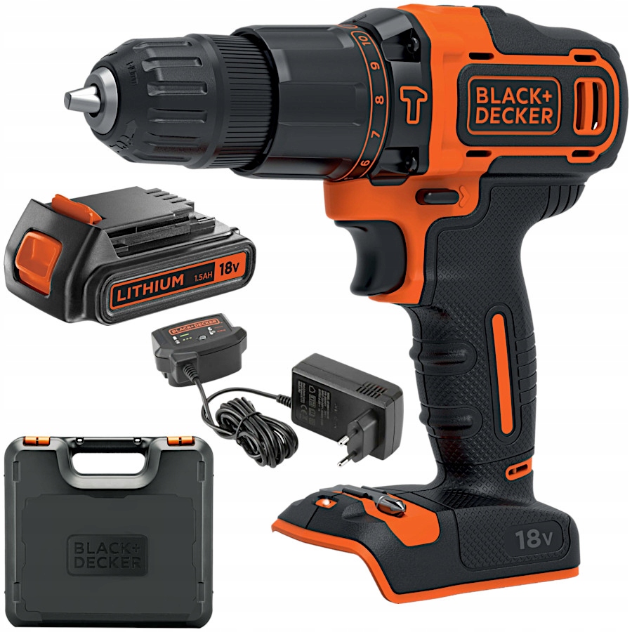 

Wkrętarka udarowa 18V 1.5Ah Black Decker BDCHD18K