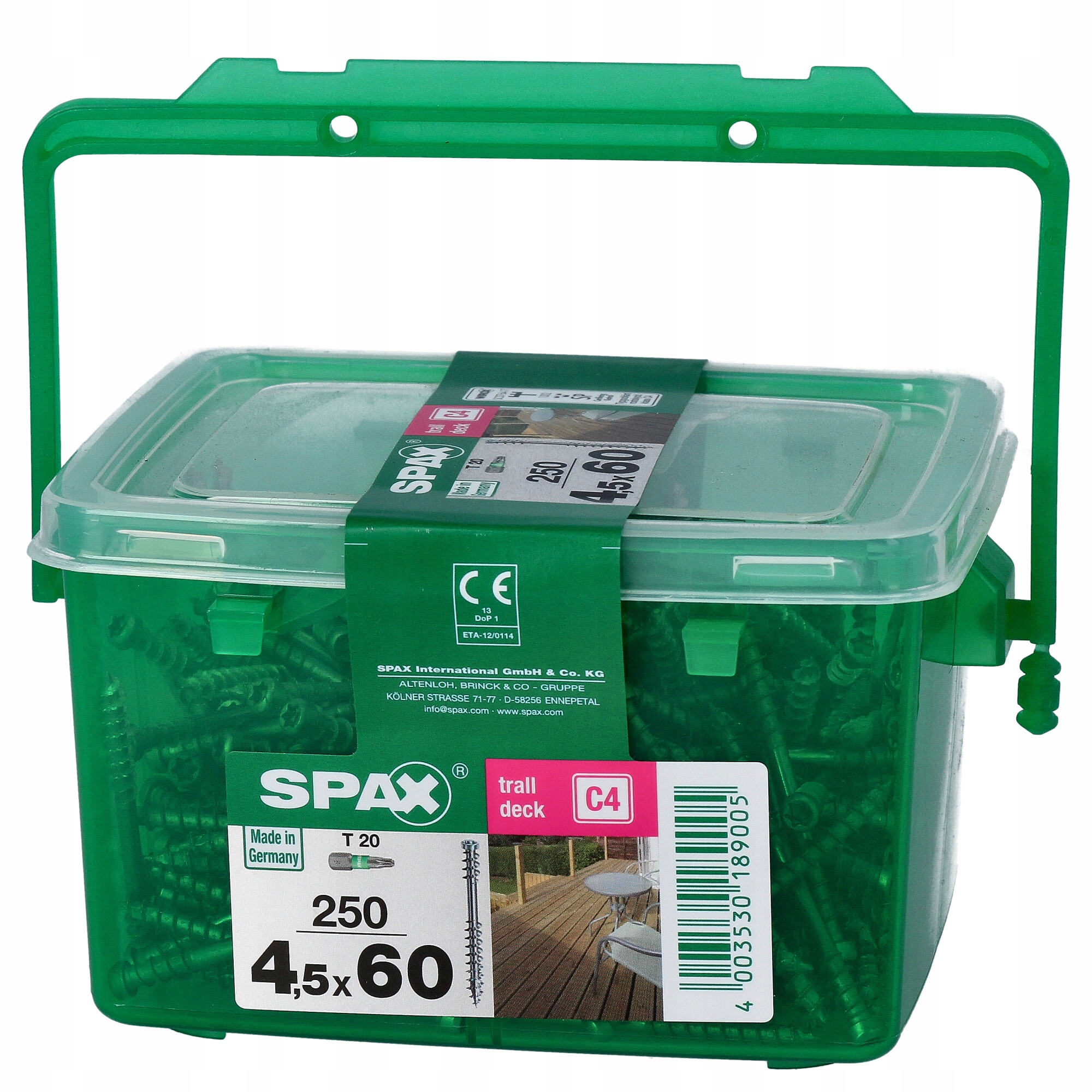 

Wkręty tarasowe Spax 4,5x60 250szt C4 bit