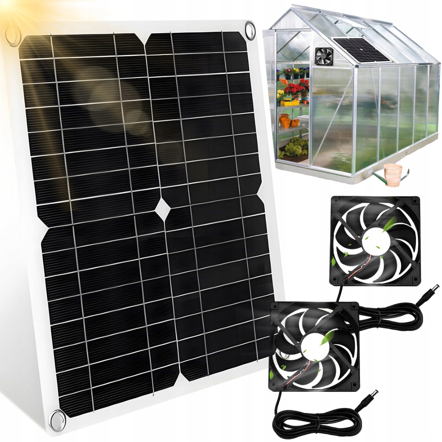 Wentylator Solar Dual Fan Wodoodporny Wyciągowy Solarny Mocny Bez Zapachów