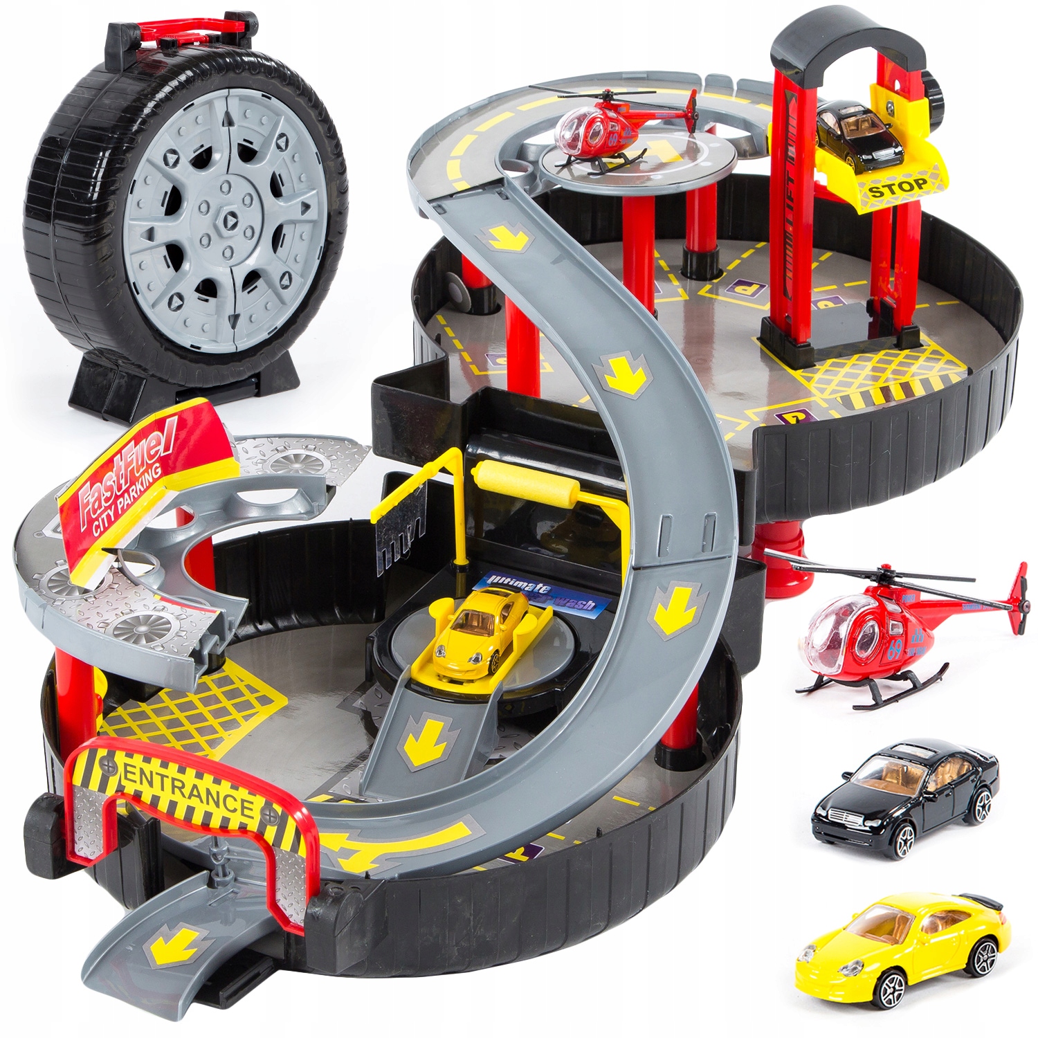 

Kinderplay Parking Garaż Samochodowy Helikopter