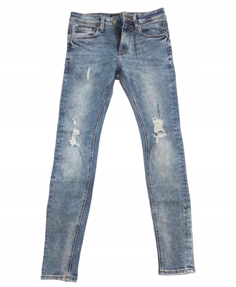 BERSHKA SUPER SKINNY FIT JEANSY PRZETARCIAMI 36 S